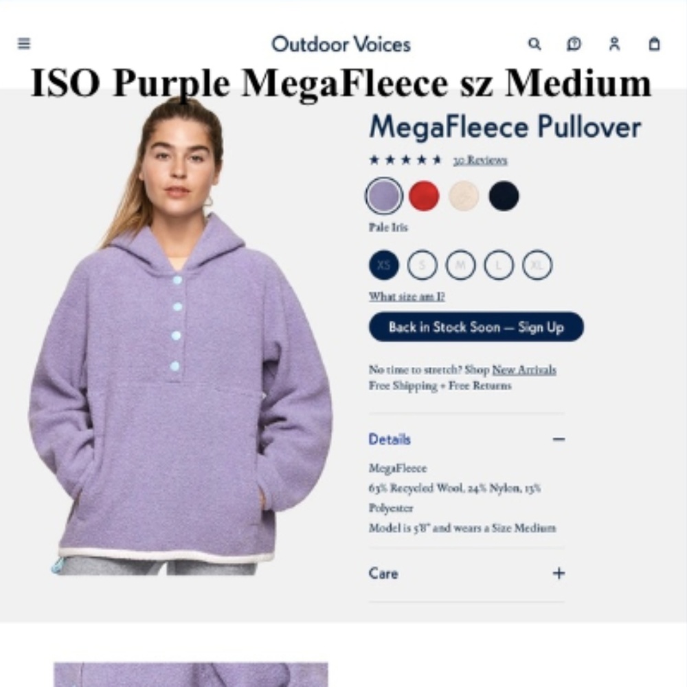 ISO OV Megafleece Pullover Hoodie